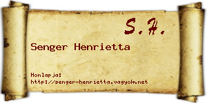 Senger Henrietta névjegykártya