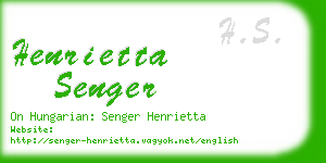 henrietta senger business card